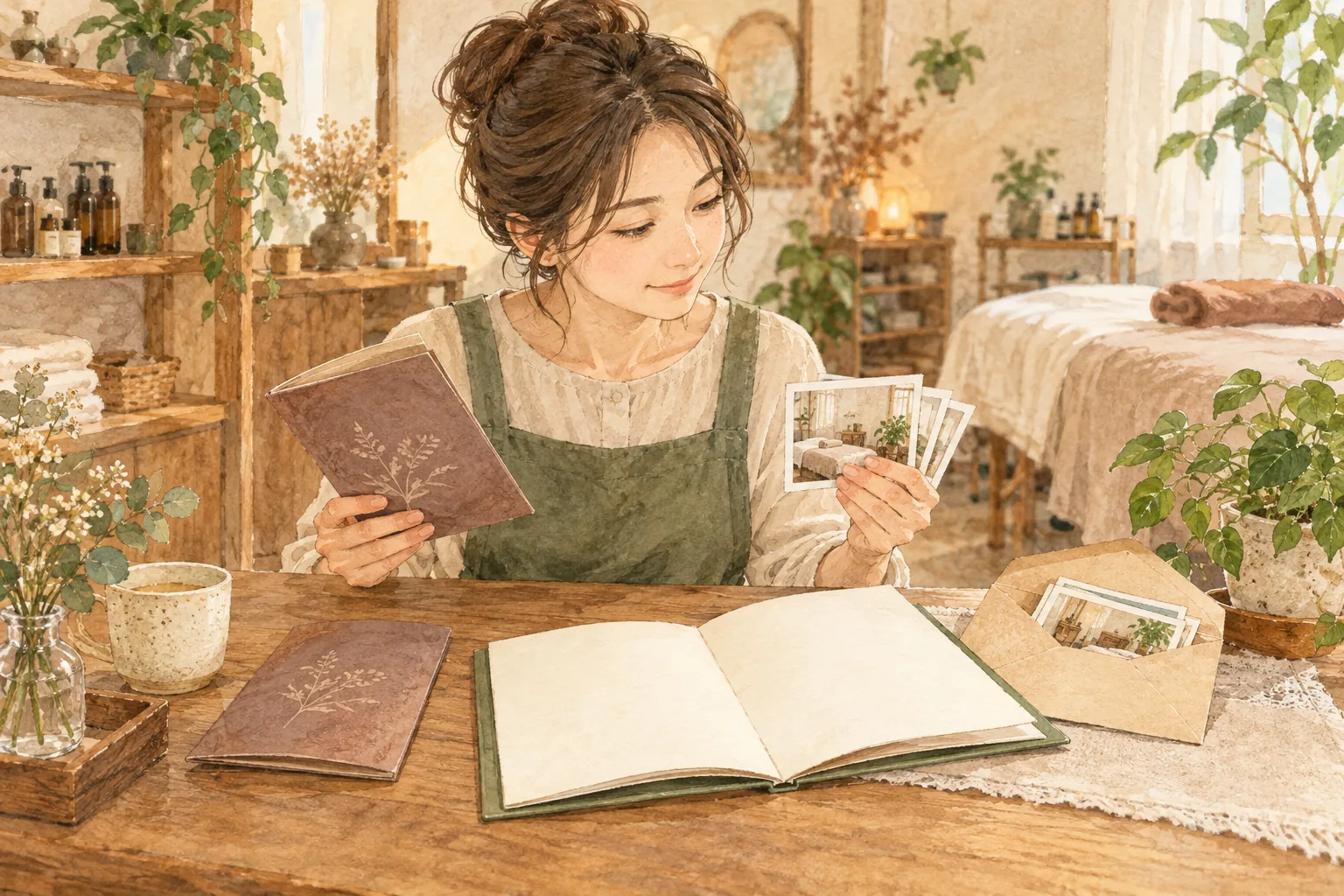 案内の新しさと写真の利用条件を確認する説明用イラスト