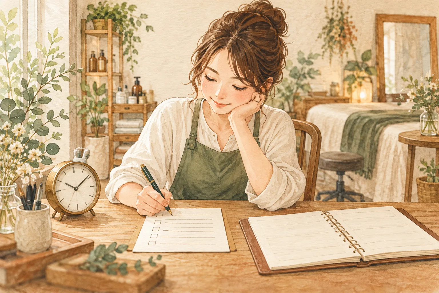 短い確認時間に請求と予約の条件を整理する説明用イラスト