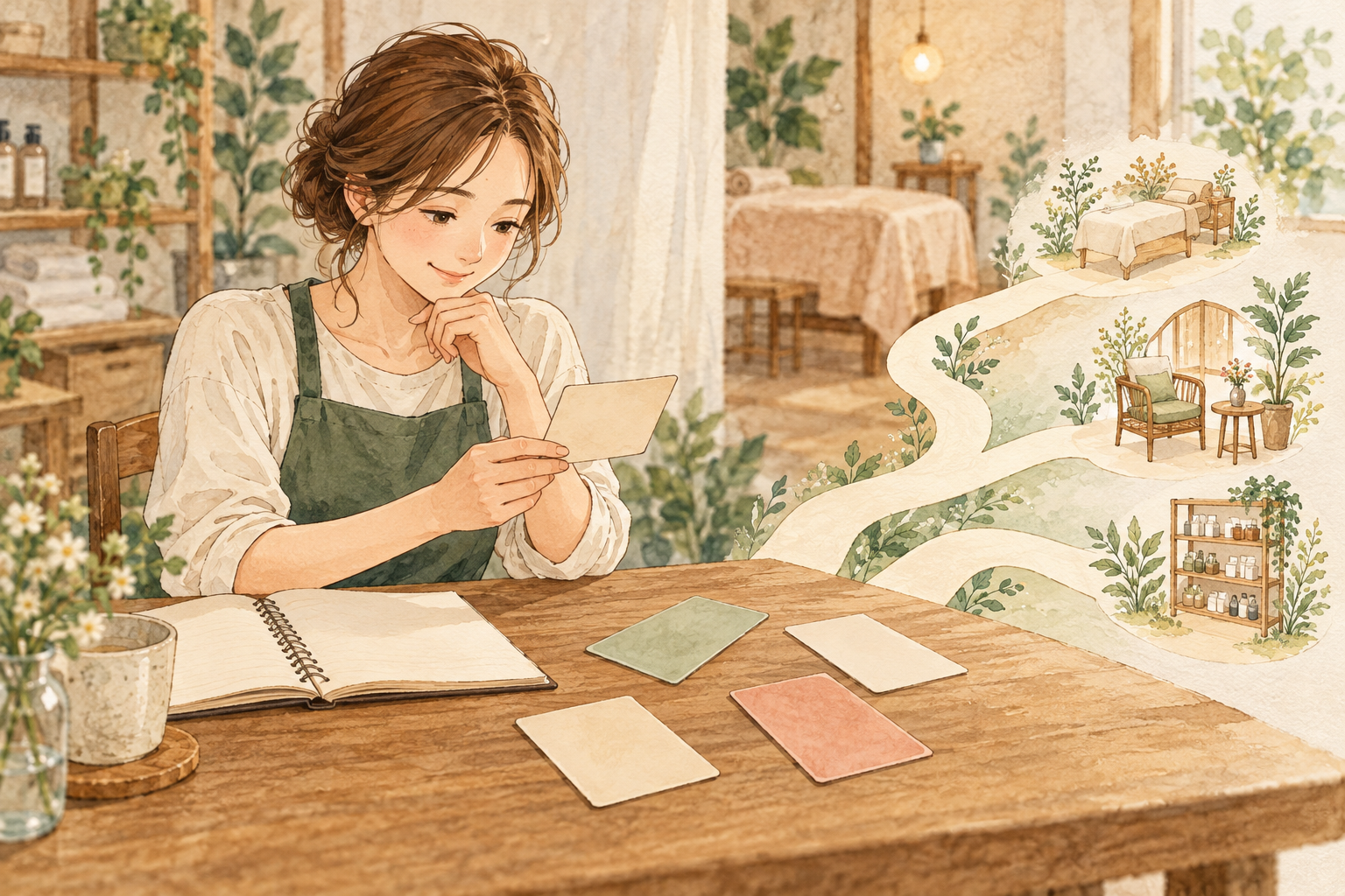 気になる状態から一つの確認先を選ぶ説明用イラスト