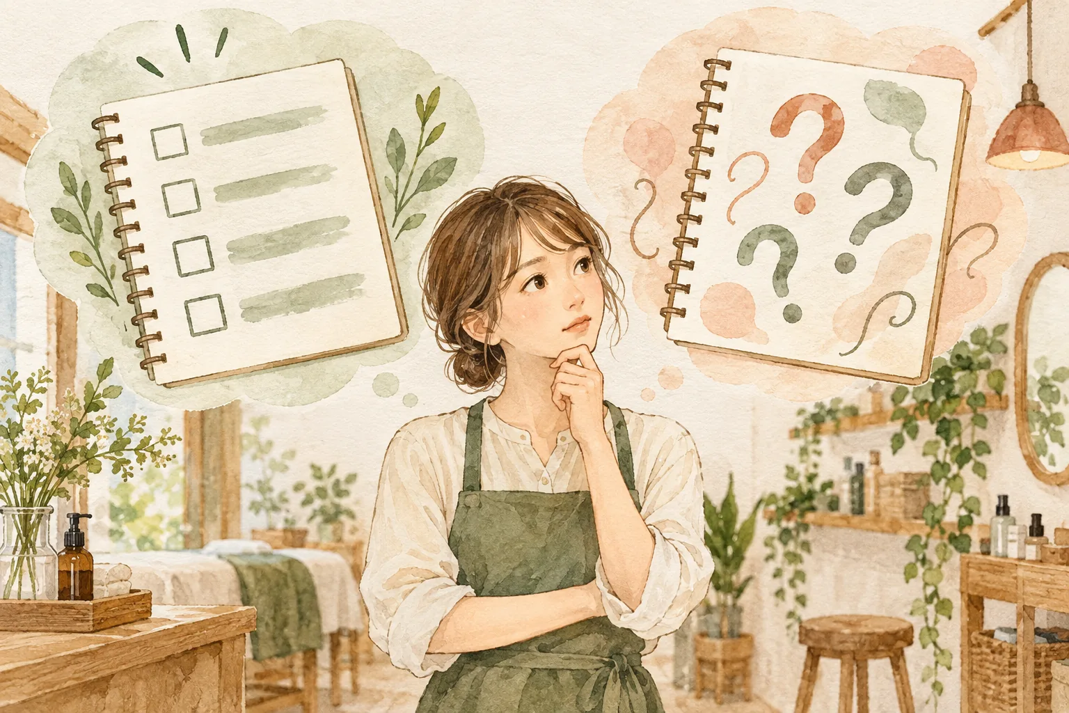 確認した事実と原因の候補を分ける説明用イラスト