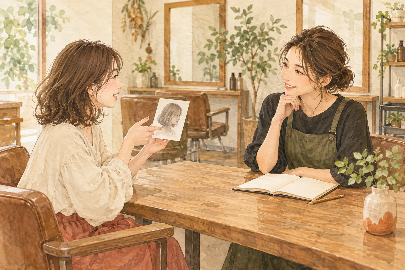 希望や避けたいことを落ち着いて聞く説明用イラスト
