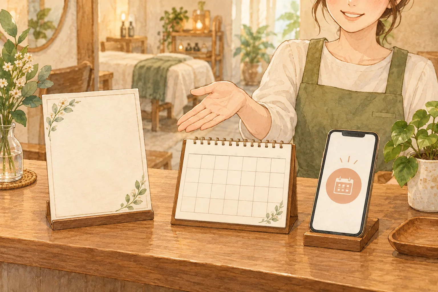 二回目の料金と予約方法を分かりやすく案内する説明用イラスト
